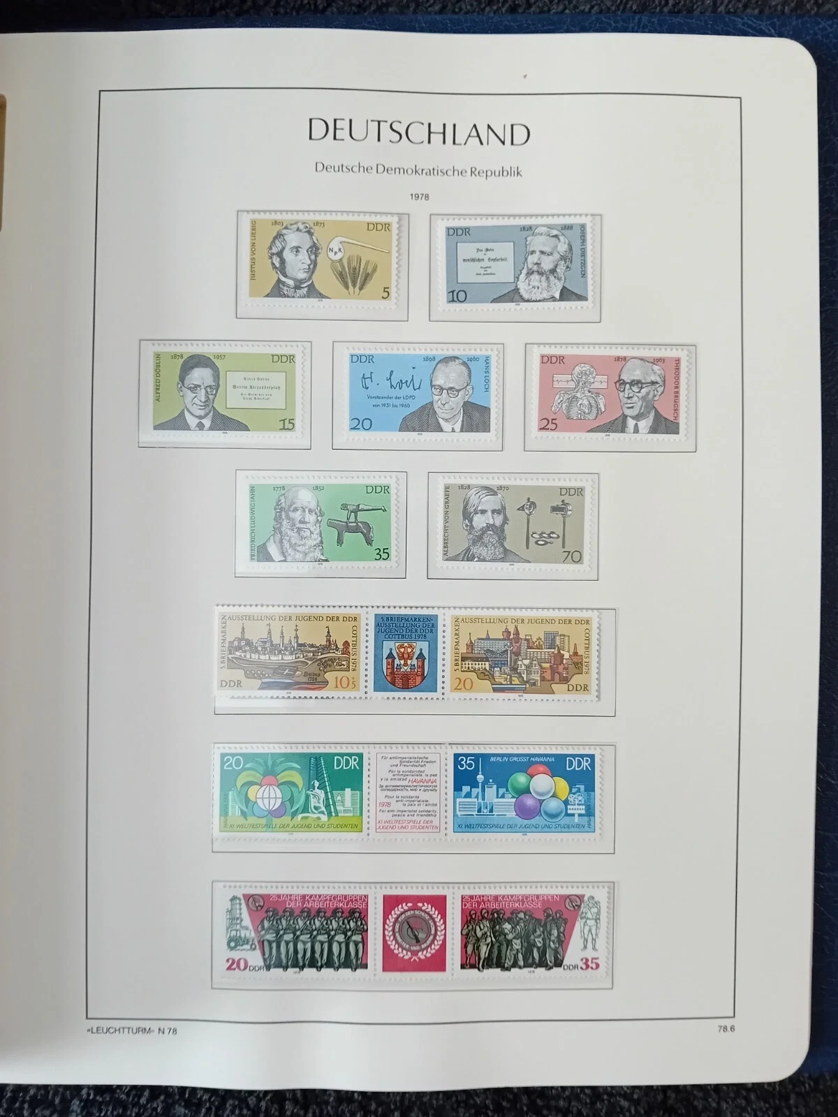 W Germany DDR 1971-1980 MNH stamps in album approx. 100% complete - VERY NICE !