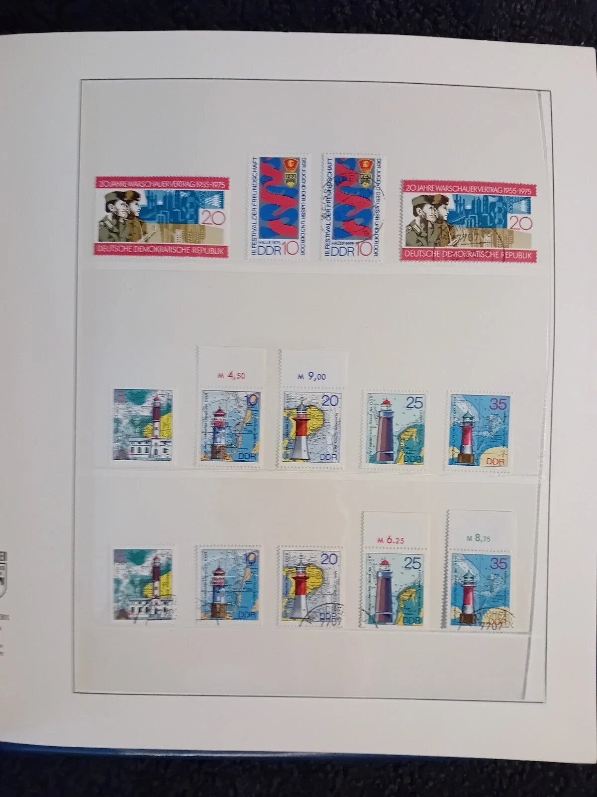 E Germany DDR 1973-76 MNH & Used stamps side by side + Some FDCs