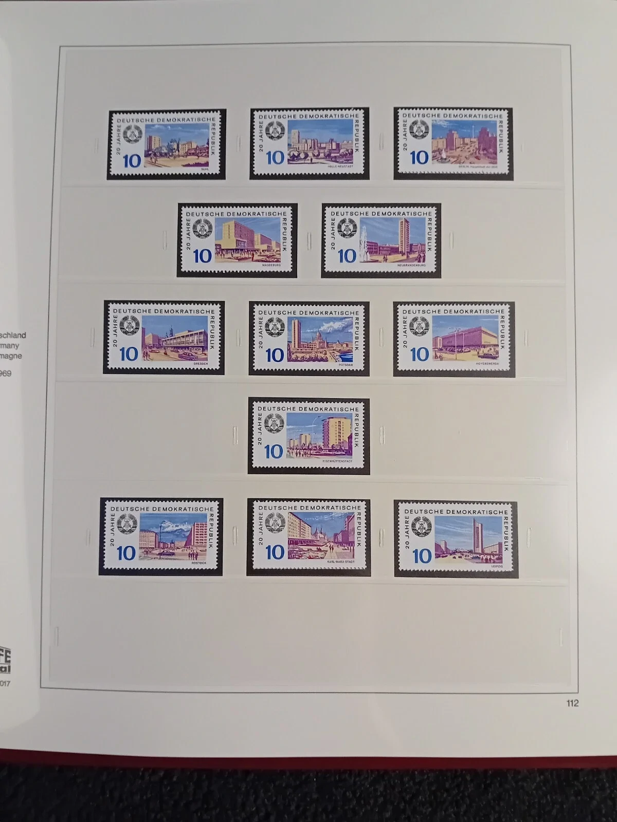 E Germany DDR MNH stamps 1967-1970 in album approx. 95% complete