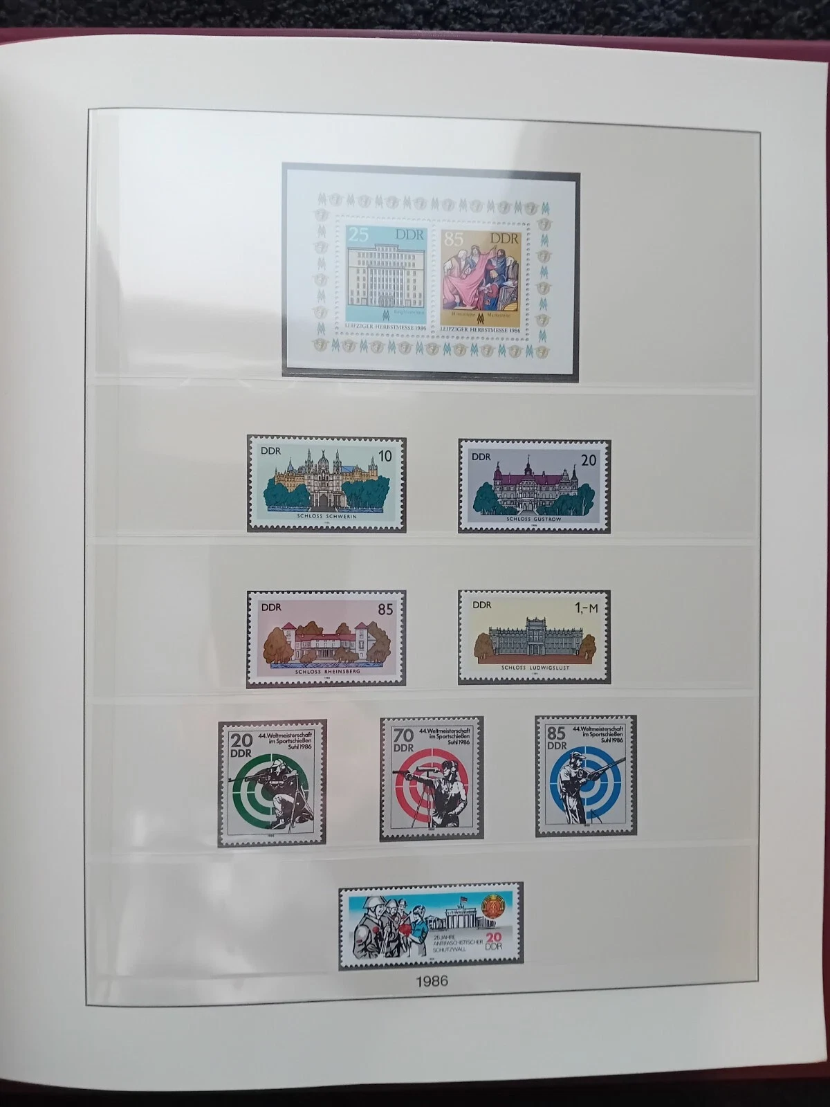 Germany DDR 1982-1986 MNH stamps in album appears 100% complete
