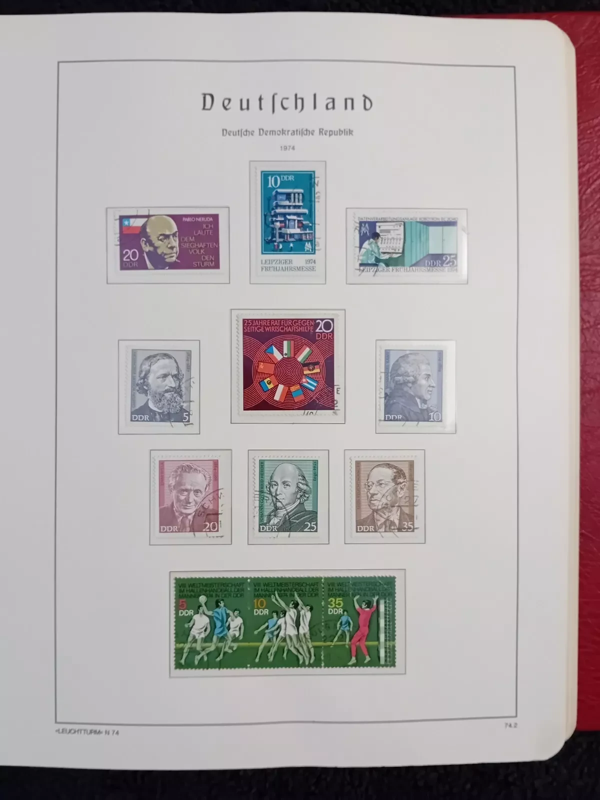 E Germany DDR 1974-1990 USED stamps in album appears 99% complete