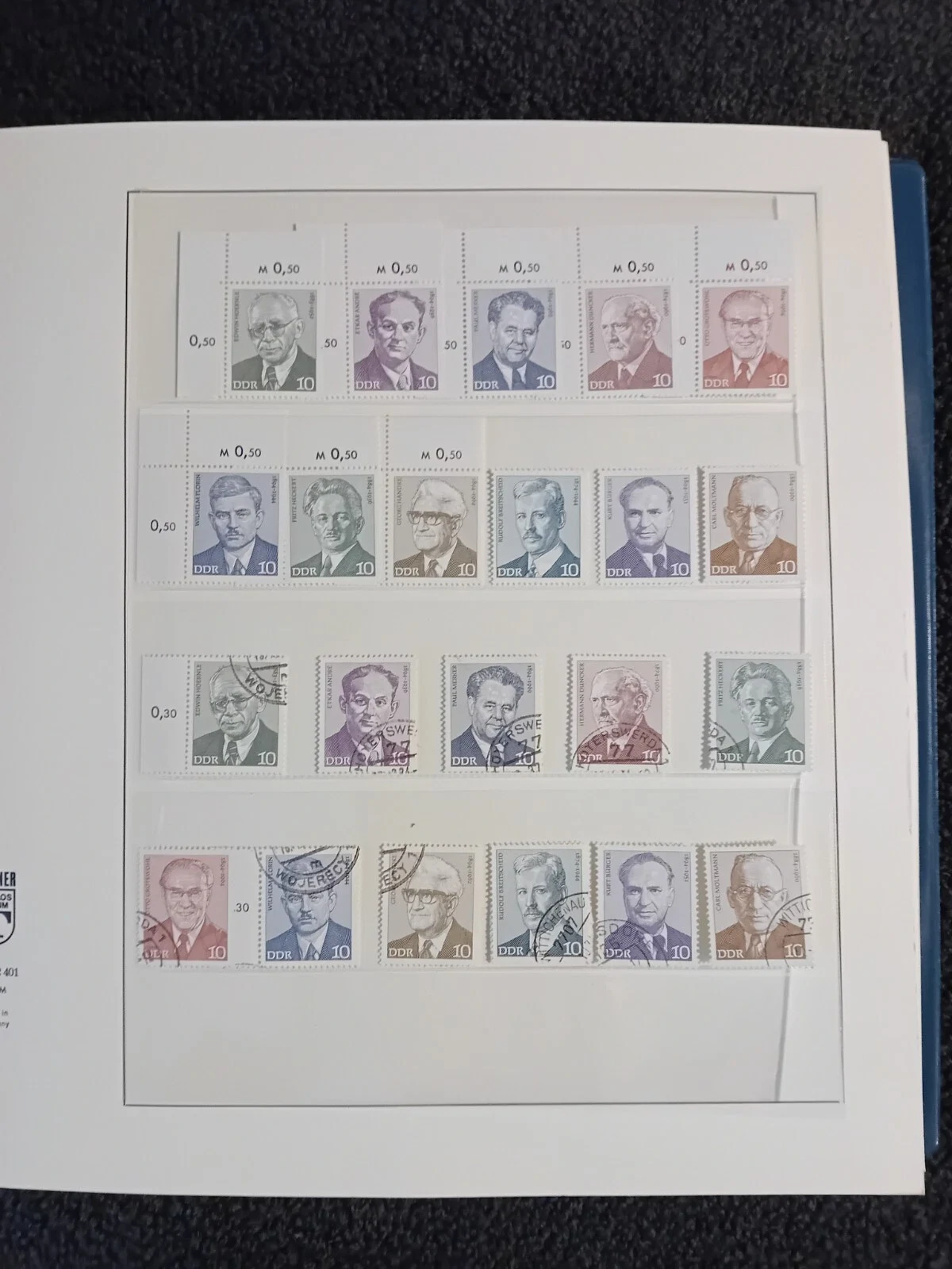 E Germany DDR 1973-76 MNH & Used stamps side by side + Some FDCs