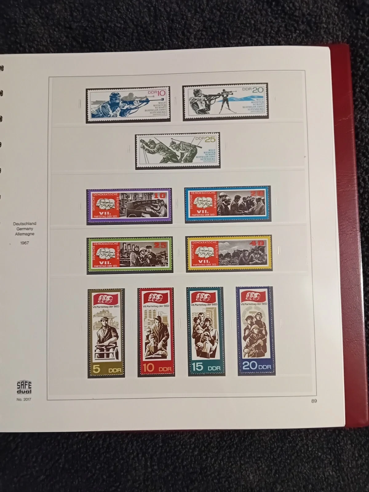 E Germany DDR MNH stamps 1967-1970 in album approx. 95% complete