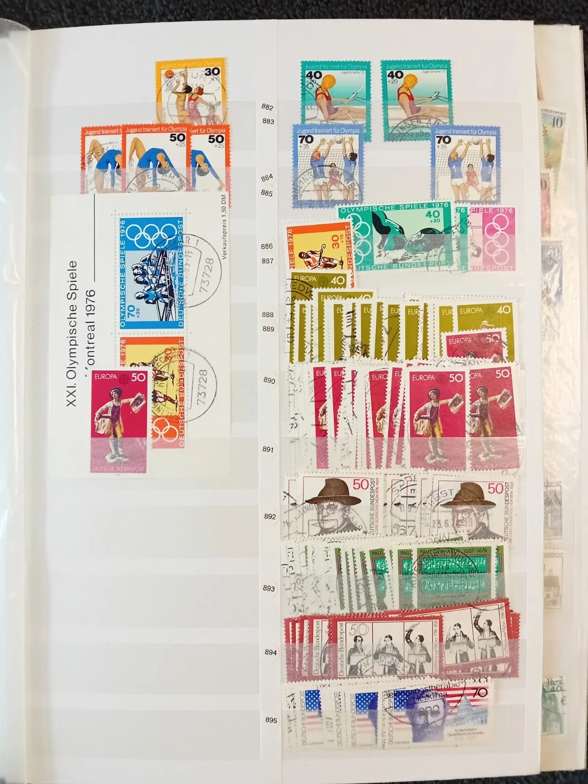 W Germany 1976-1991 used stamps in 32 page/64 side album with duplication