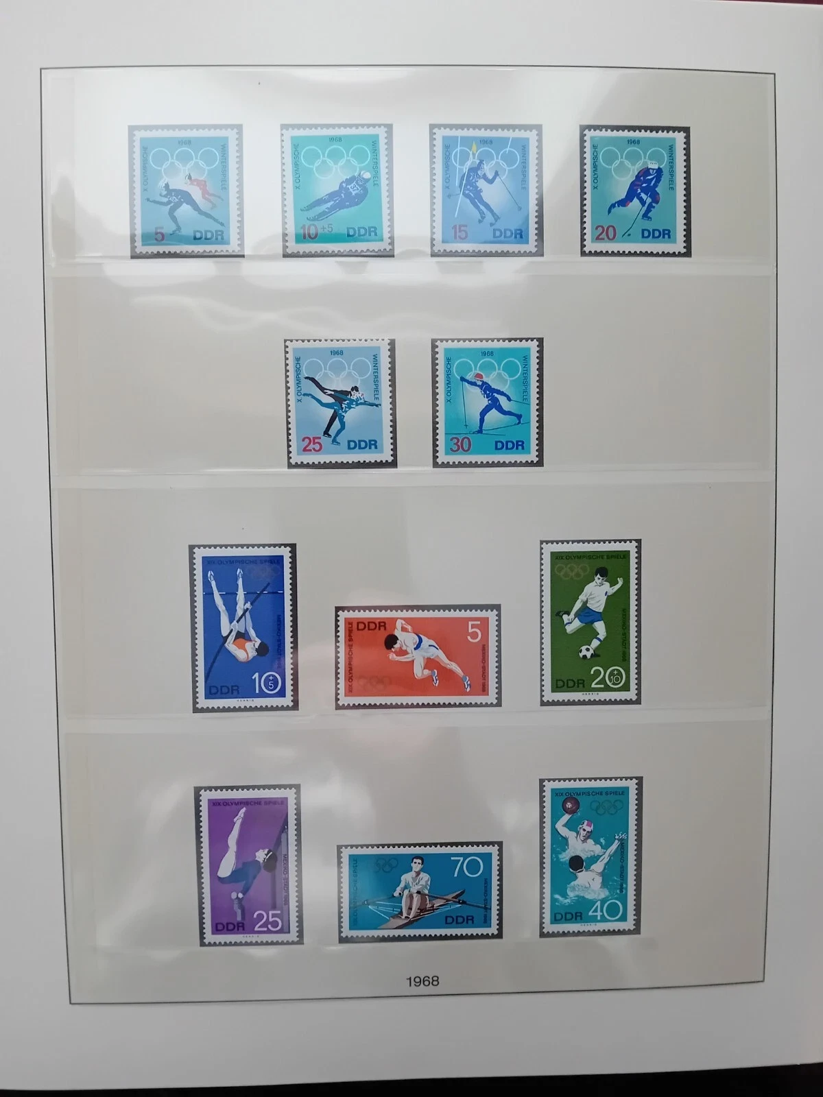 Germany DDR 1968-1971 MNH stamps in album appears 100% complete