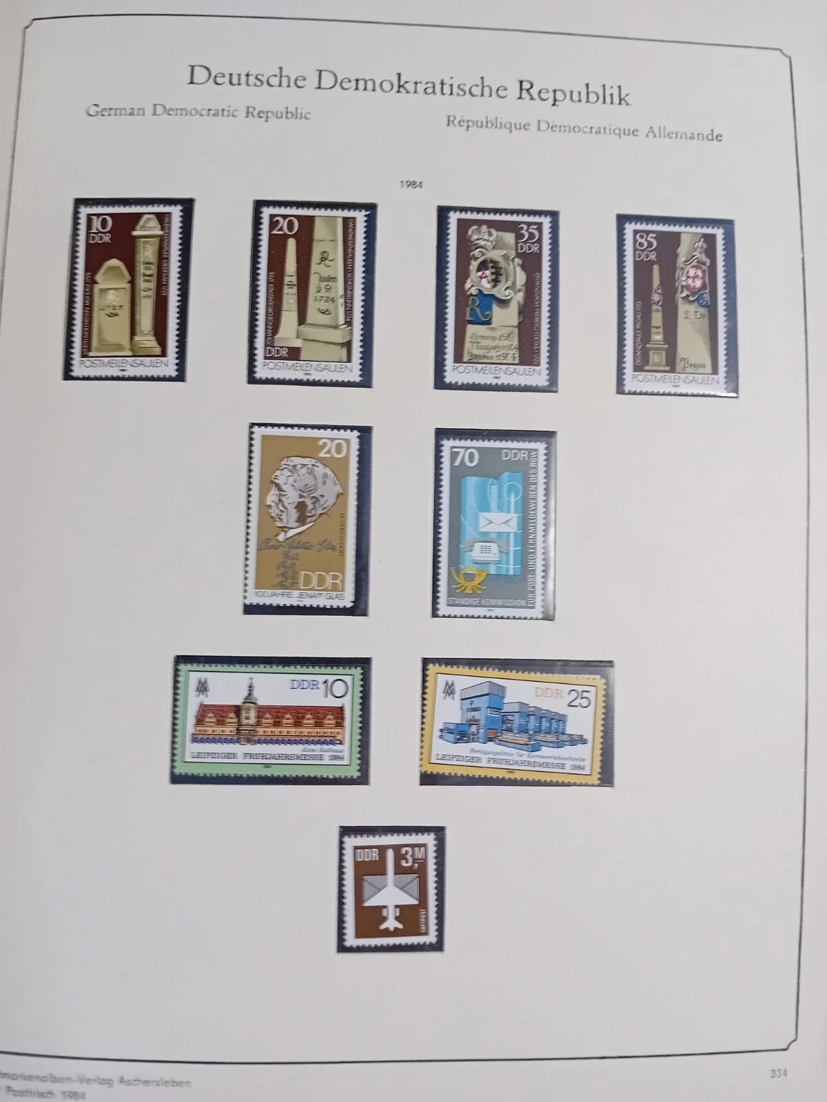 E Germany DDR 1984-1988 MNH Stamps in album appears. 100% complete