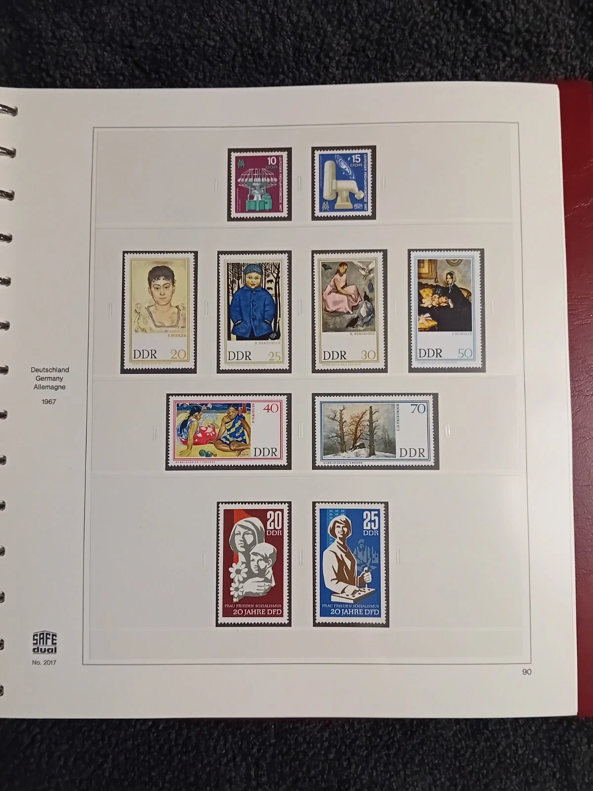 E Germany DDR MNH stamps 1967-1970 in album approx. 95% complete