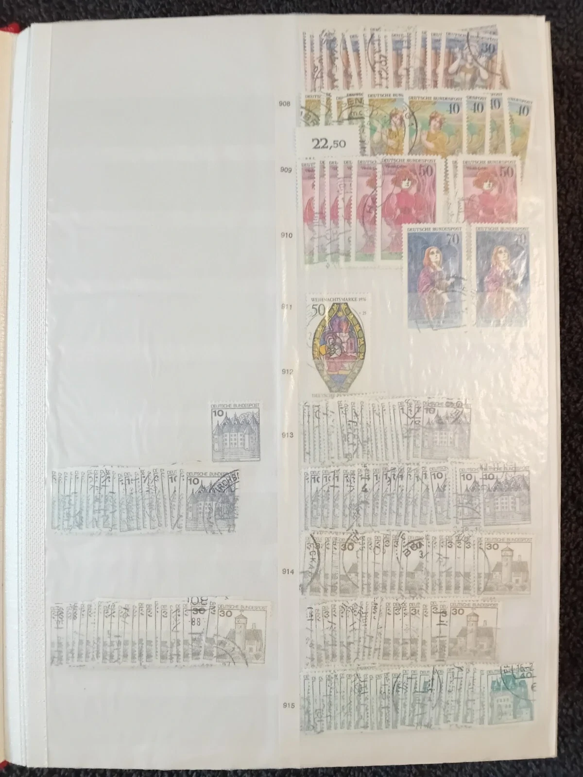 W Germany 1976-1991 used stamps in 32 page/64 side album with duplication
