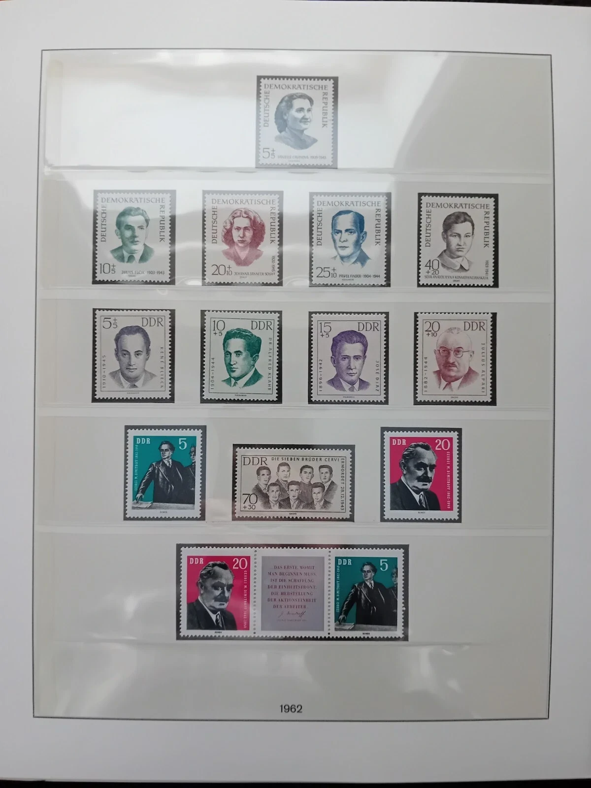 Germany DDR 1962-1967 MNH stamps in album appears 100% complete