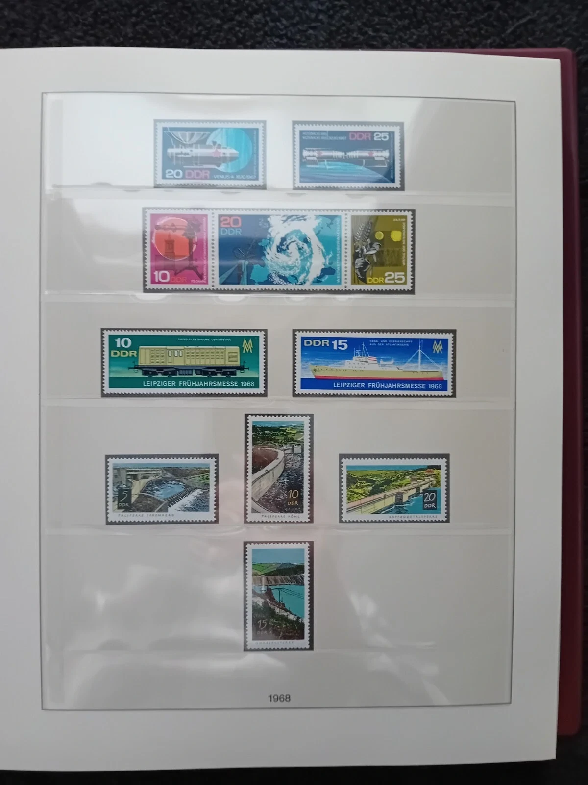 Germany DDR 1968-1971 MNH stamps in album appears 100% complete