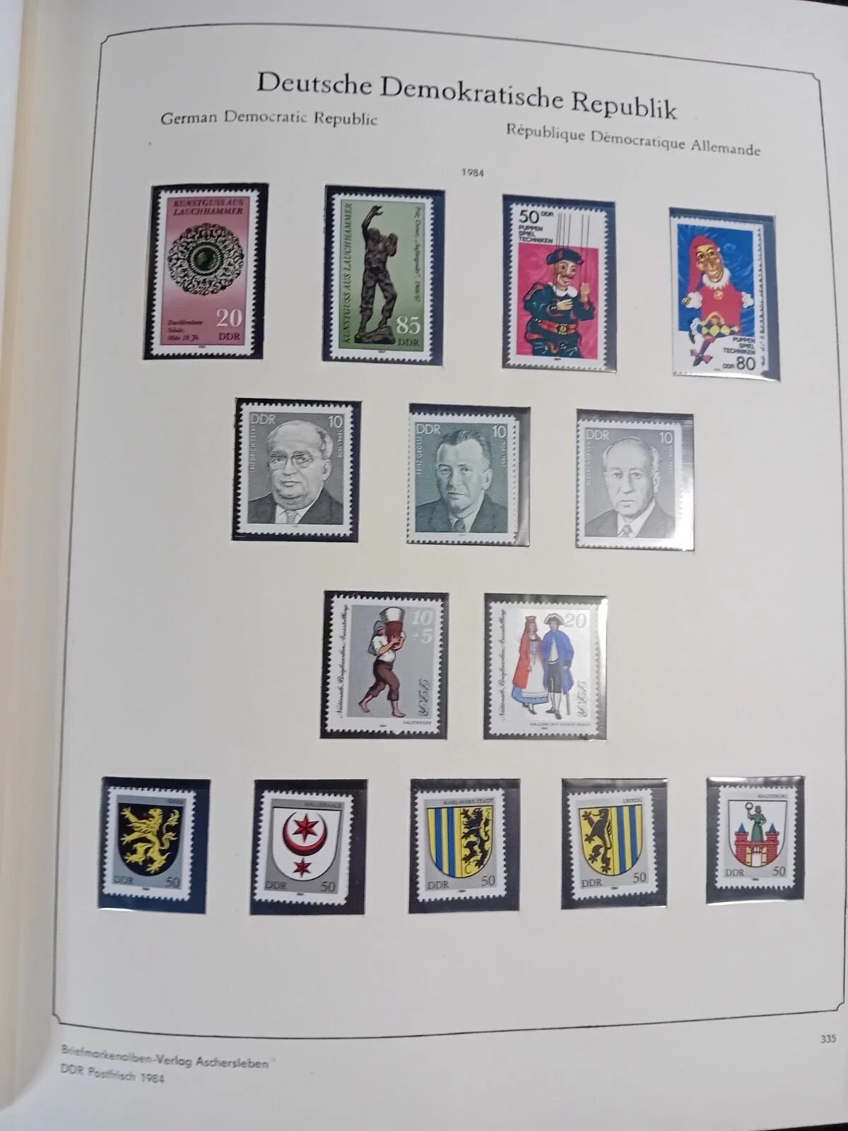 E Germany DDR 1984-1988 MNH Stamps in album appears. 100% complete