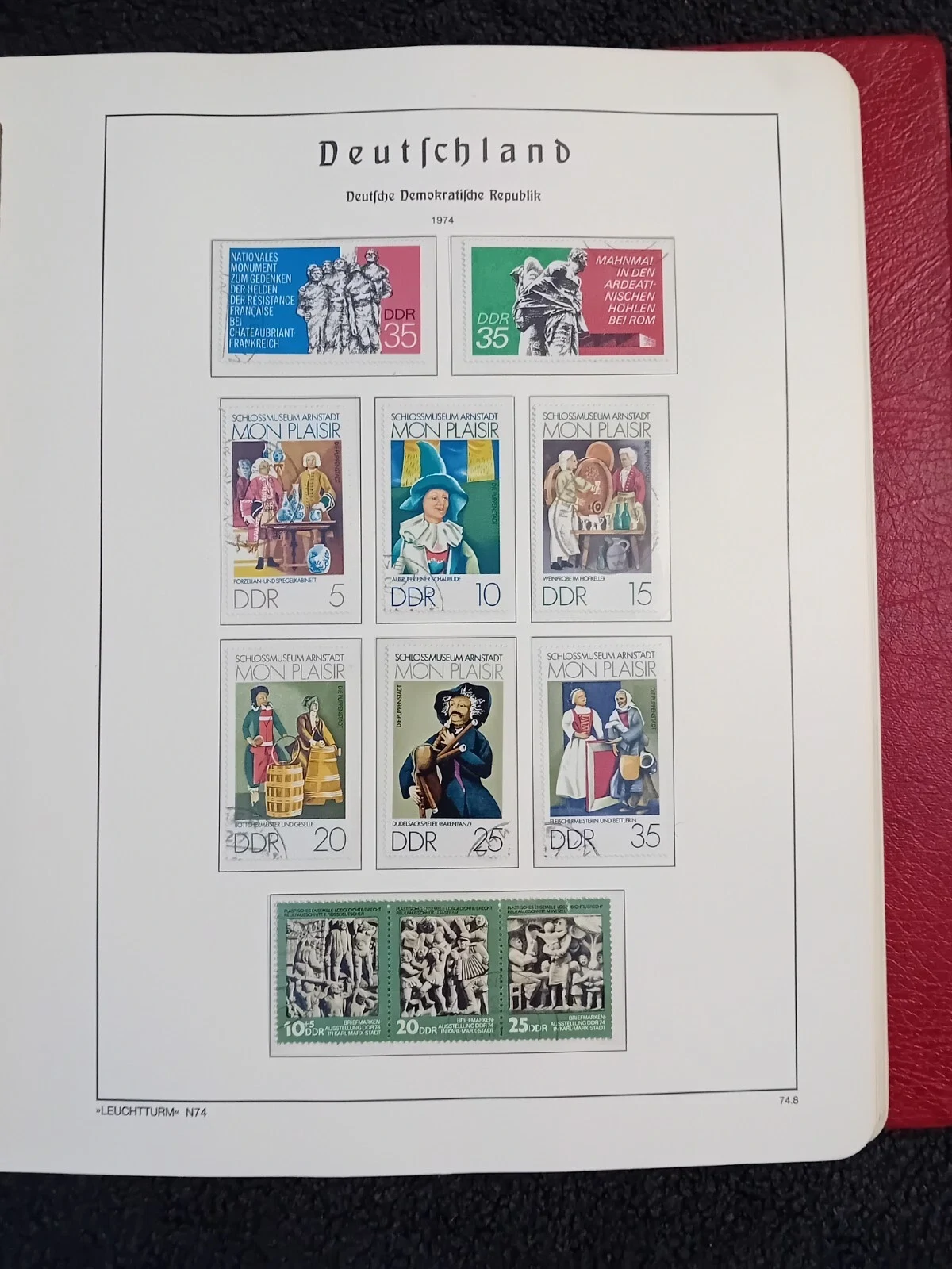E Germany DDR 1974-1990 USED stamps in album appears 99% complete