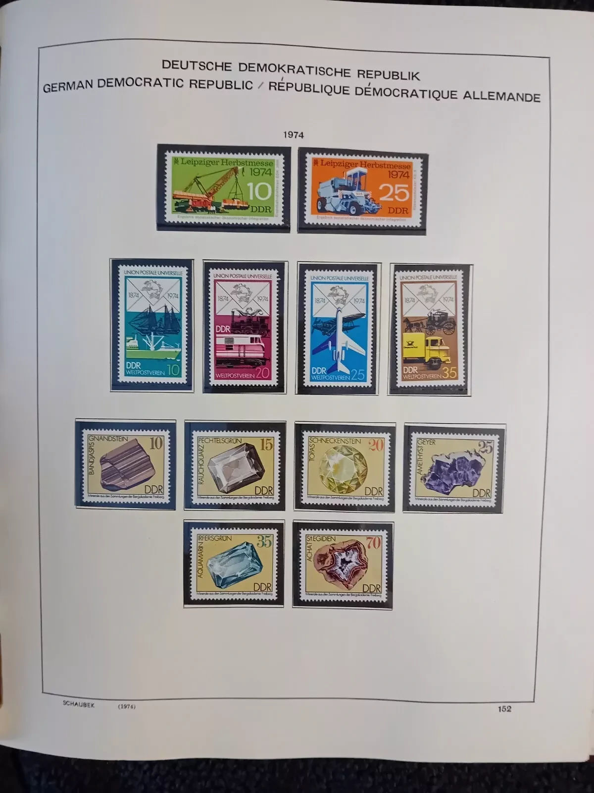 E Germany DDR 1974-79 MNH stamps in album 100% complete 99% are MNH an odd CTO