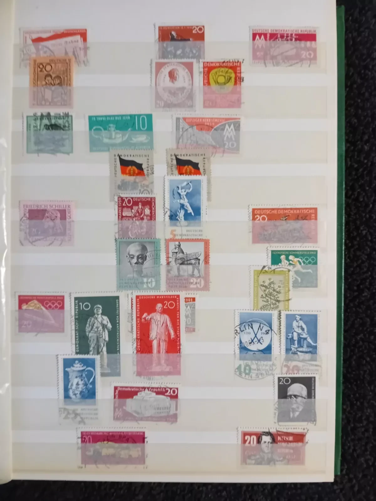 E Germany DDR used stamps in 15 page/30 side album only 10 pages have stamps