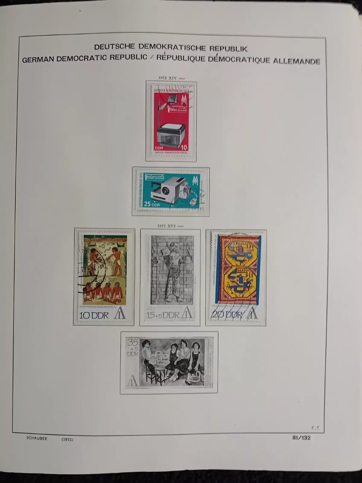 E Germany DDR used stamps in album approx. 70% full