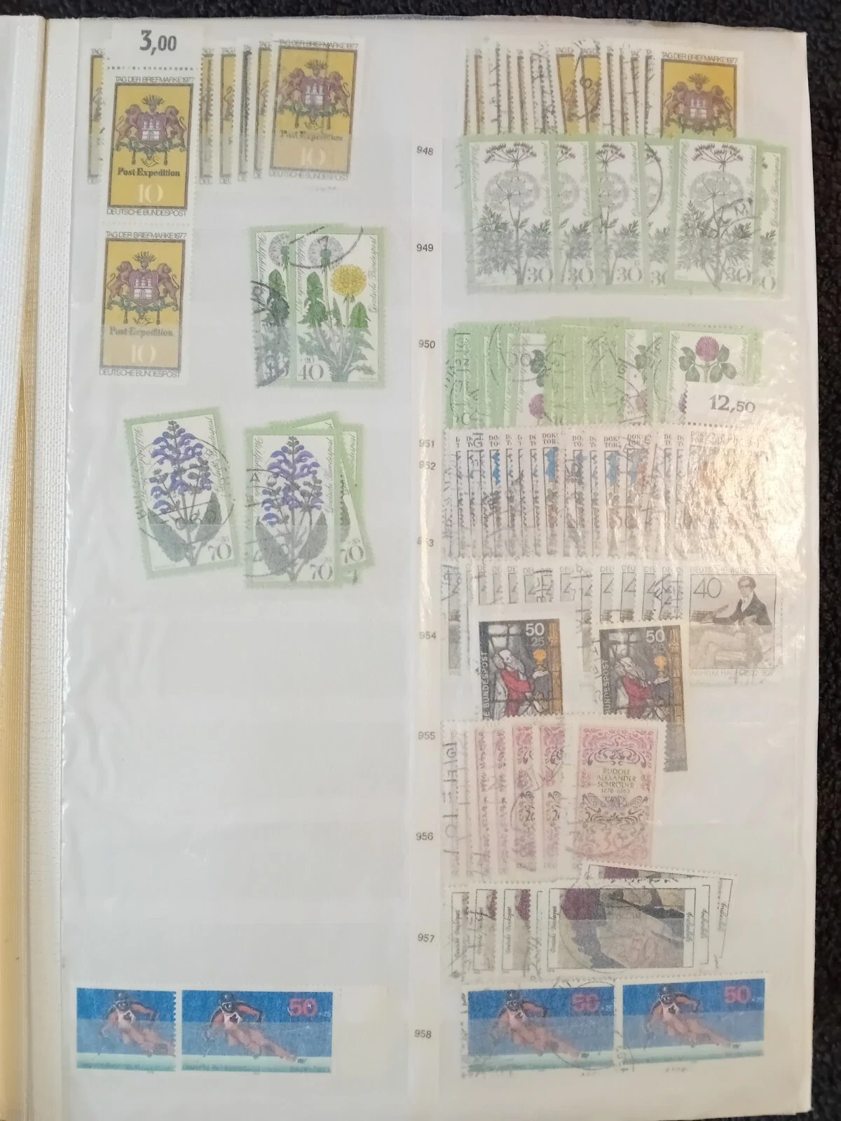 W Germany 1976-1991 used stamps in 32 page/64 side album with duplication