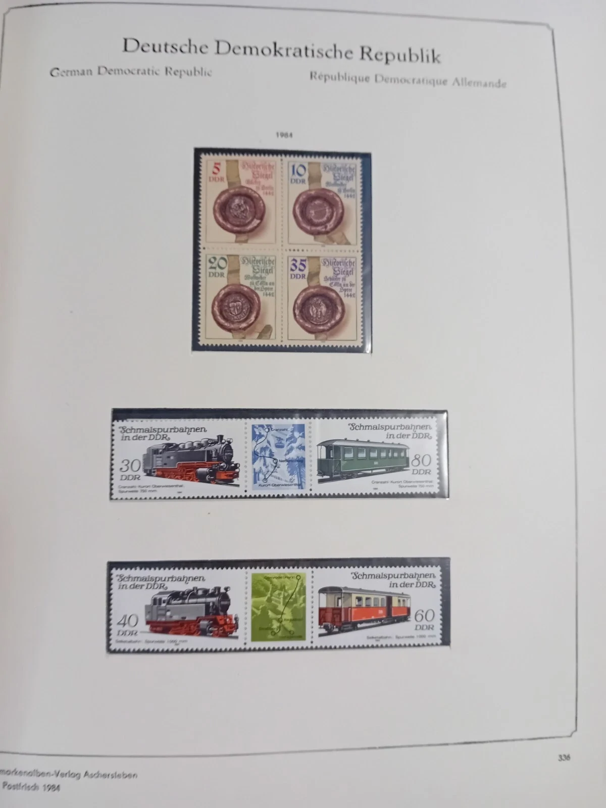 E Germany DDR 1984-1988 MNH Stamps in album appears. 100% complete
