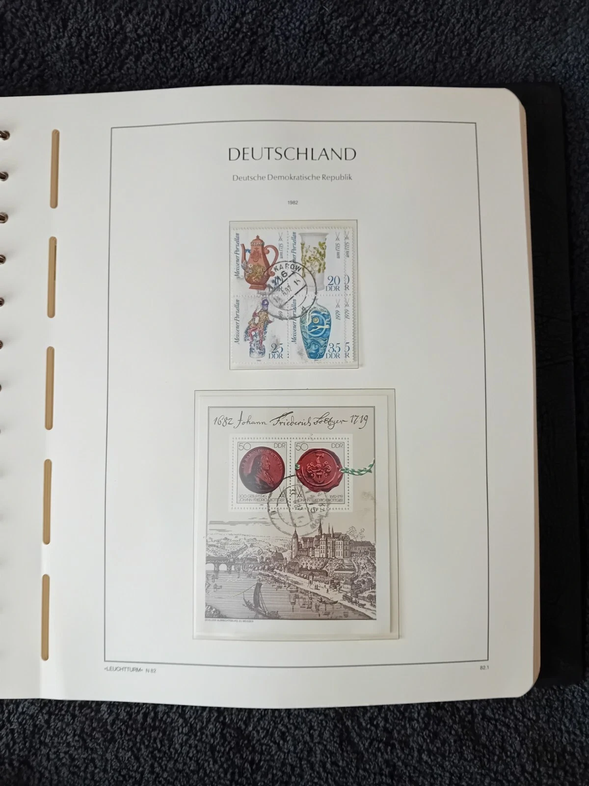 E Germany DDR 1981-1990 used stamps in album approx. 95% complete