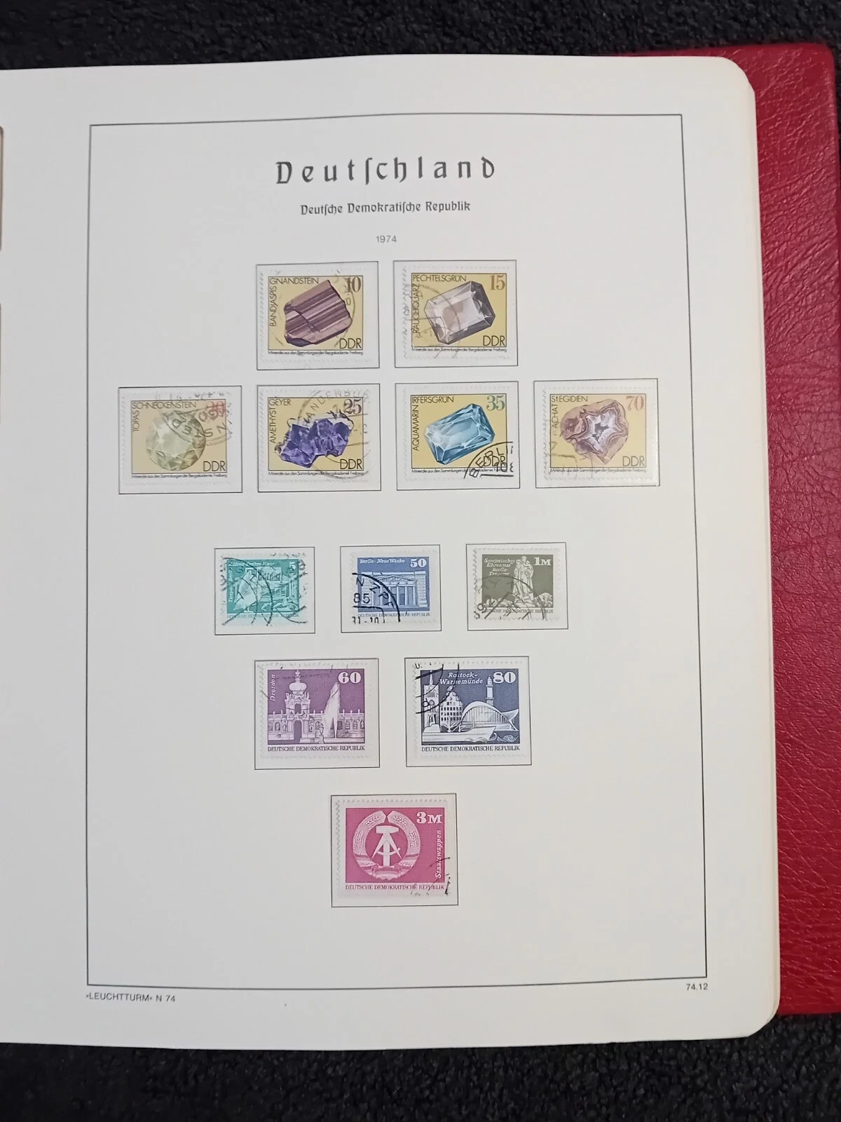 E Germany DDR 1974-1990 USED stamps in album appears 99% complete