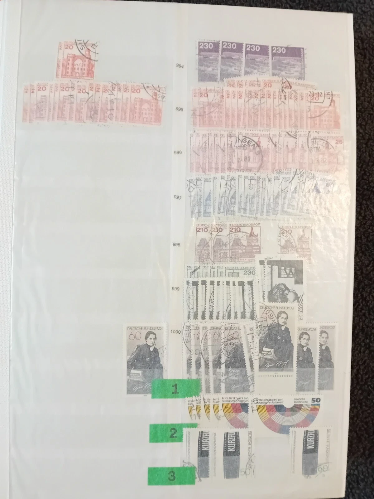 W Germany 1976-1991 used stamps in 32 page/64 side album with duplication