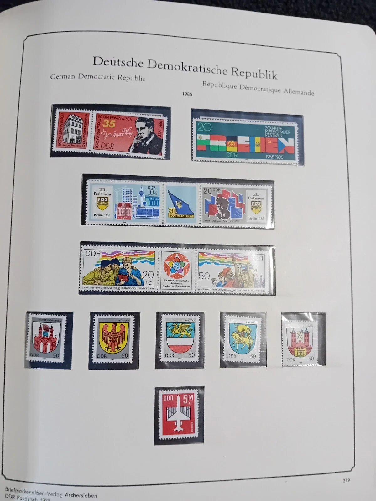 E Germany DDR 1984-1988 MNH Stamps in album appears. 100% complete