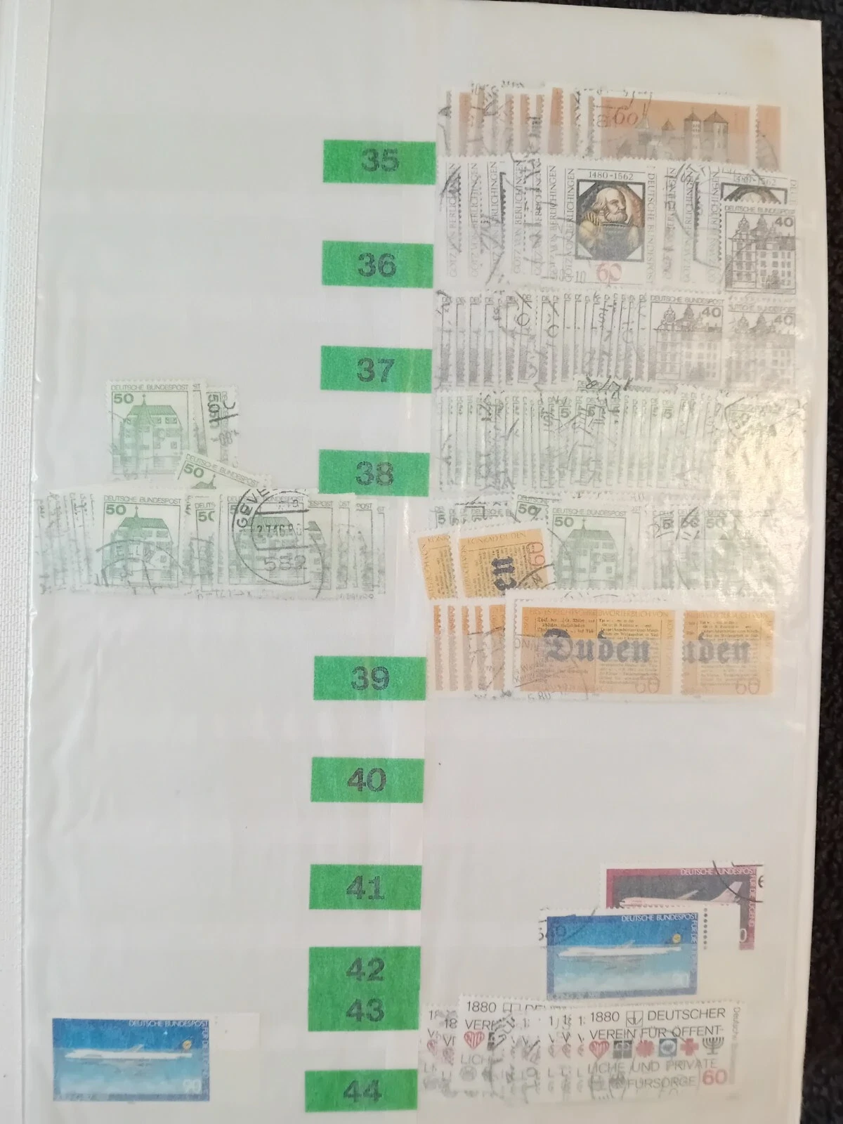 W Germany 1976-1991 used stamps in 32 page/64 side album with duplication