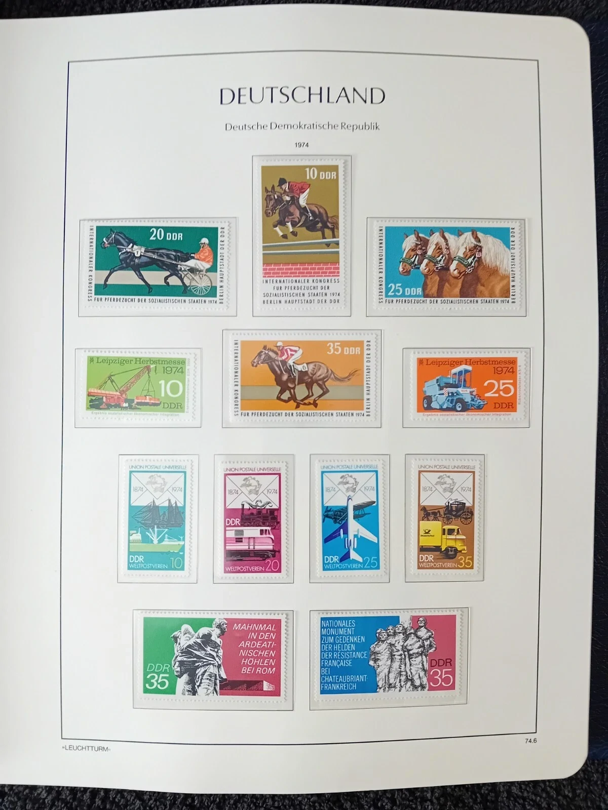 W Germany DDR 1971-1980 MNH stamps in album approx. 100% complete - VERY NICE !