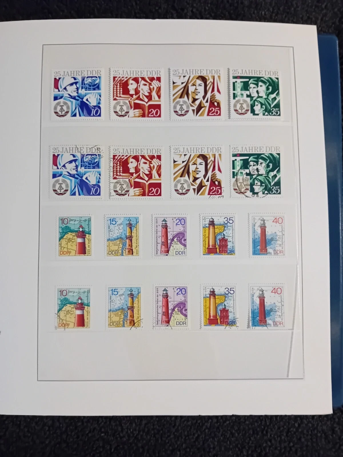 E Germany DDR 1973-76 MNH & Used stamps side by side + Some FDCs
