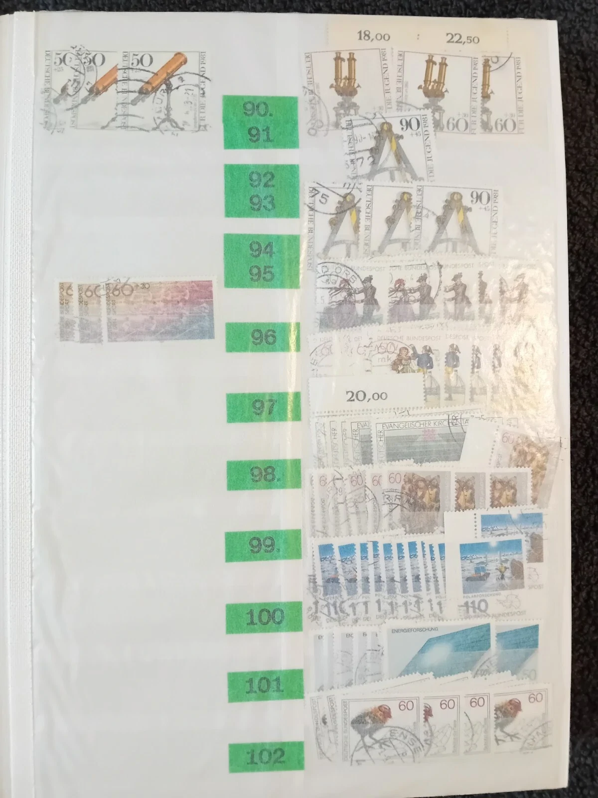 W Germany 1976-1991 used stamps in 32 page/64 side album with duplication