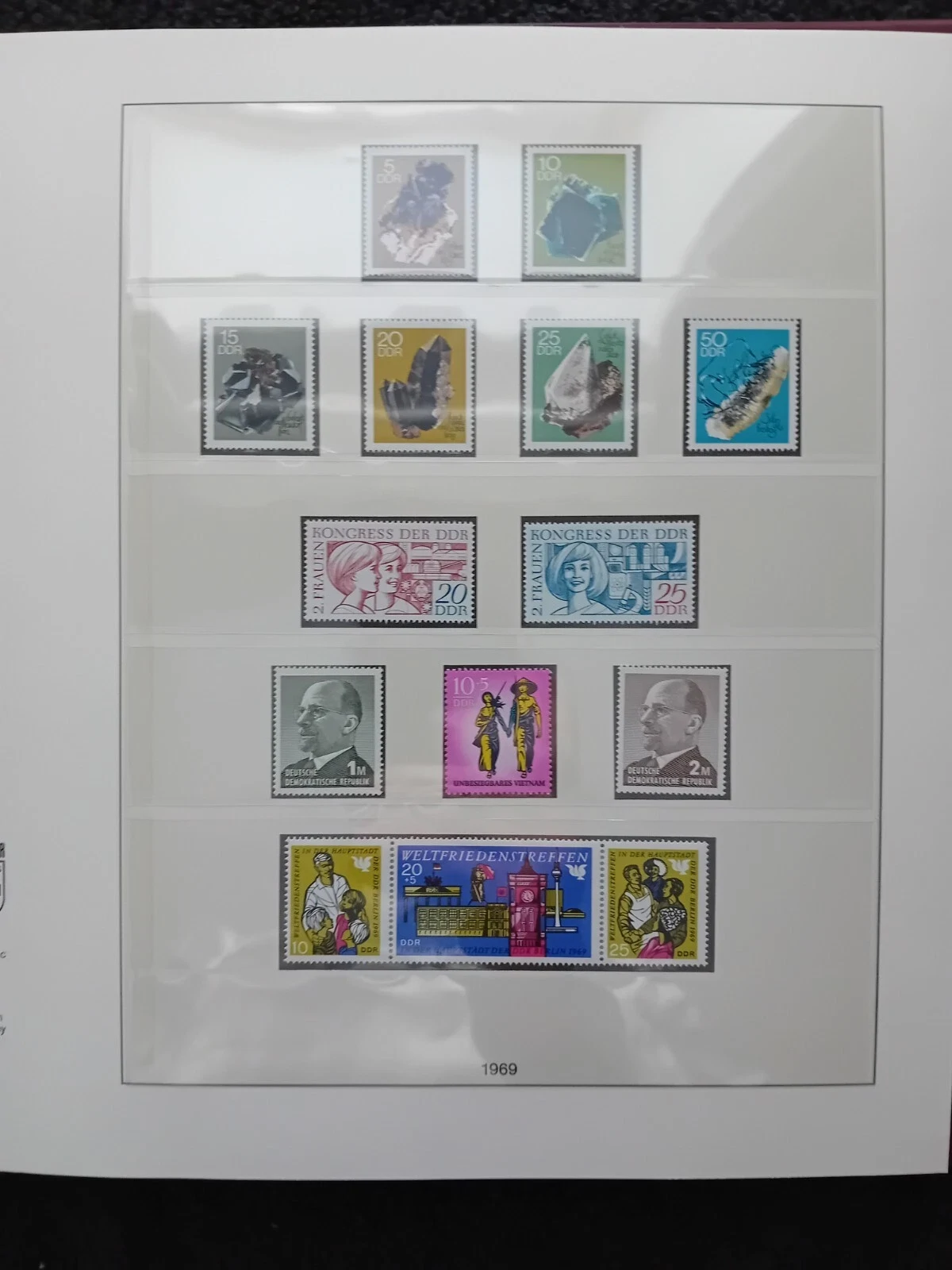 Germany DDR 1968-1971 MNH stamps in album appears 100% complete
