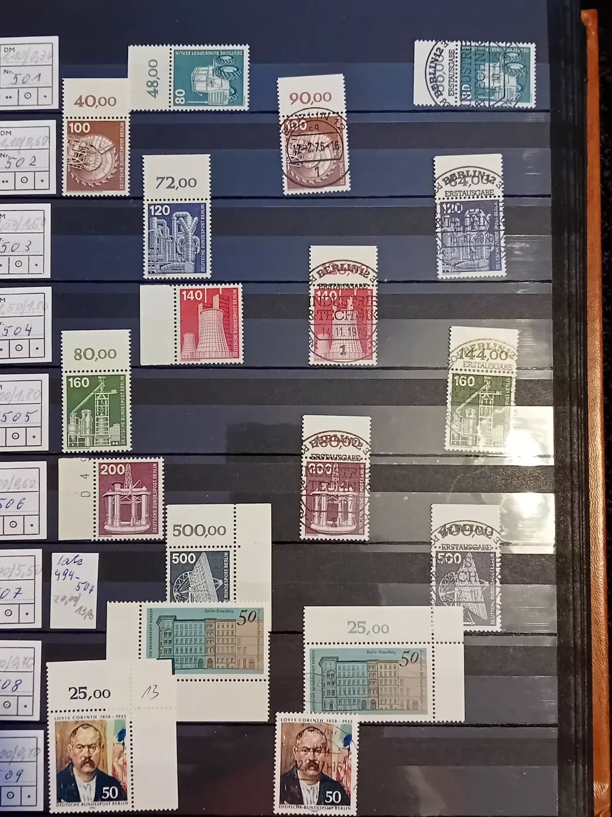 W Germany berlin 30 page/ 60 side stockbook with MNH & used side by side stamps
