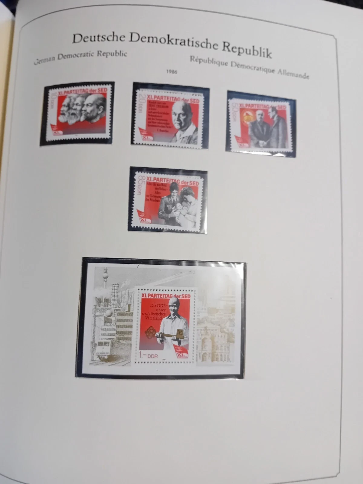 E Germany DDR 1984-1988 MNH Stamps in album appears. 100% complete