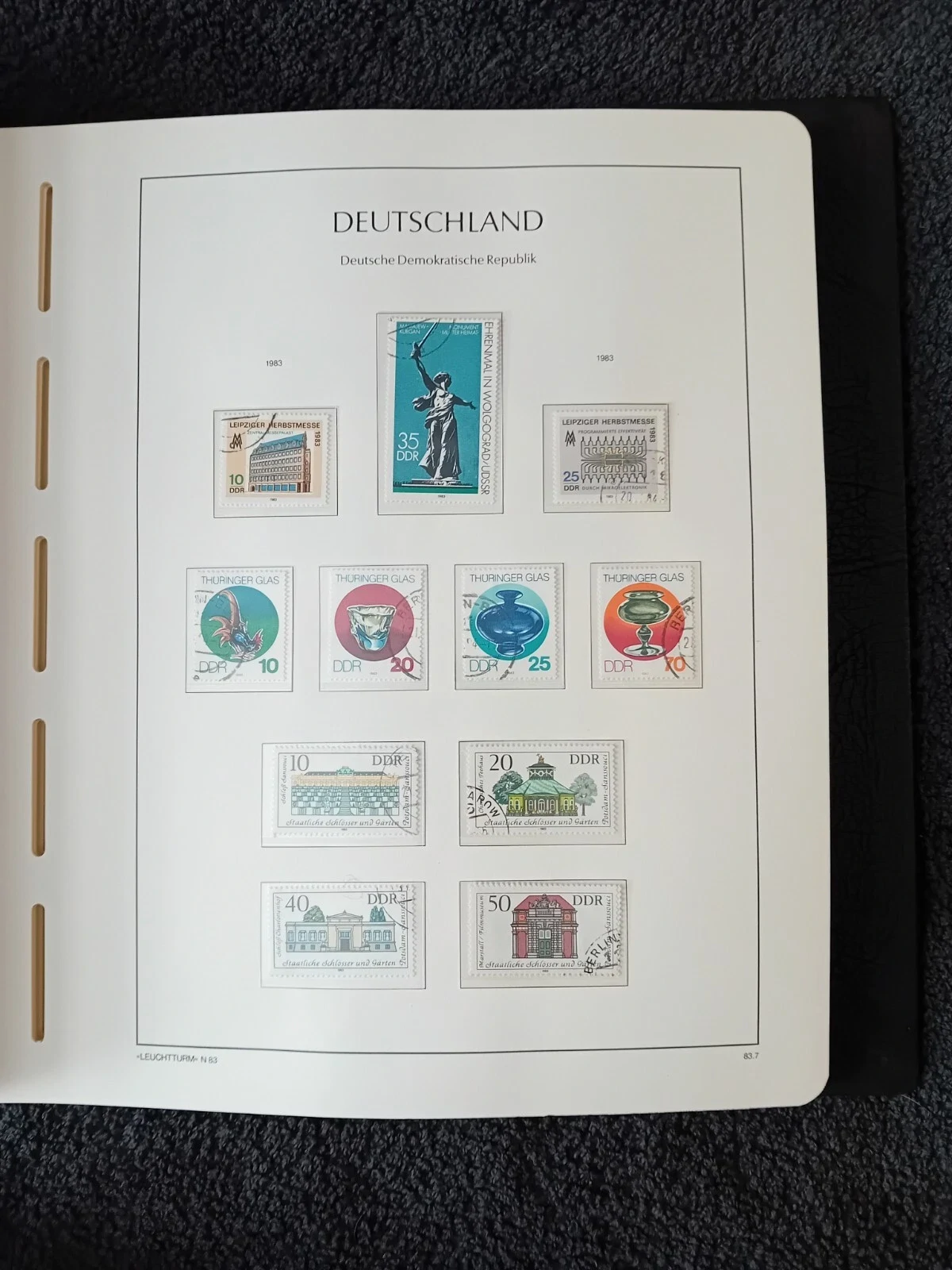 E Germany DDR 1981-1990 used stamps in album approx. 95% complete