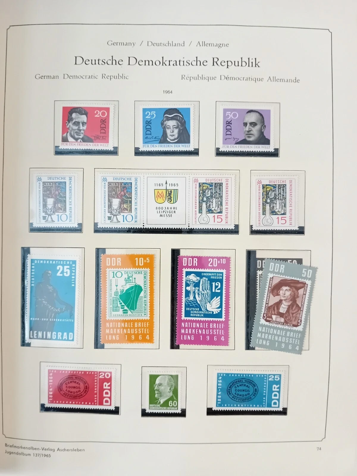 E Germany DDR 1962-1970 MNH stamps in album approx. 80% complete