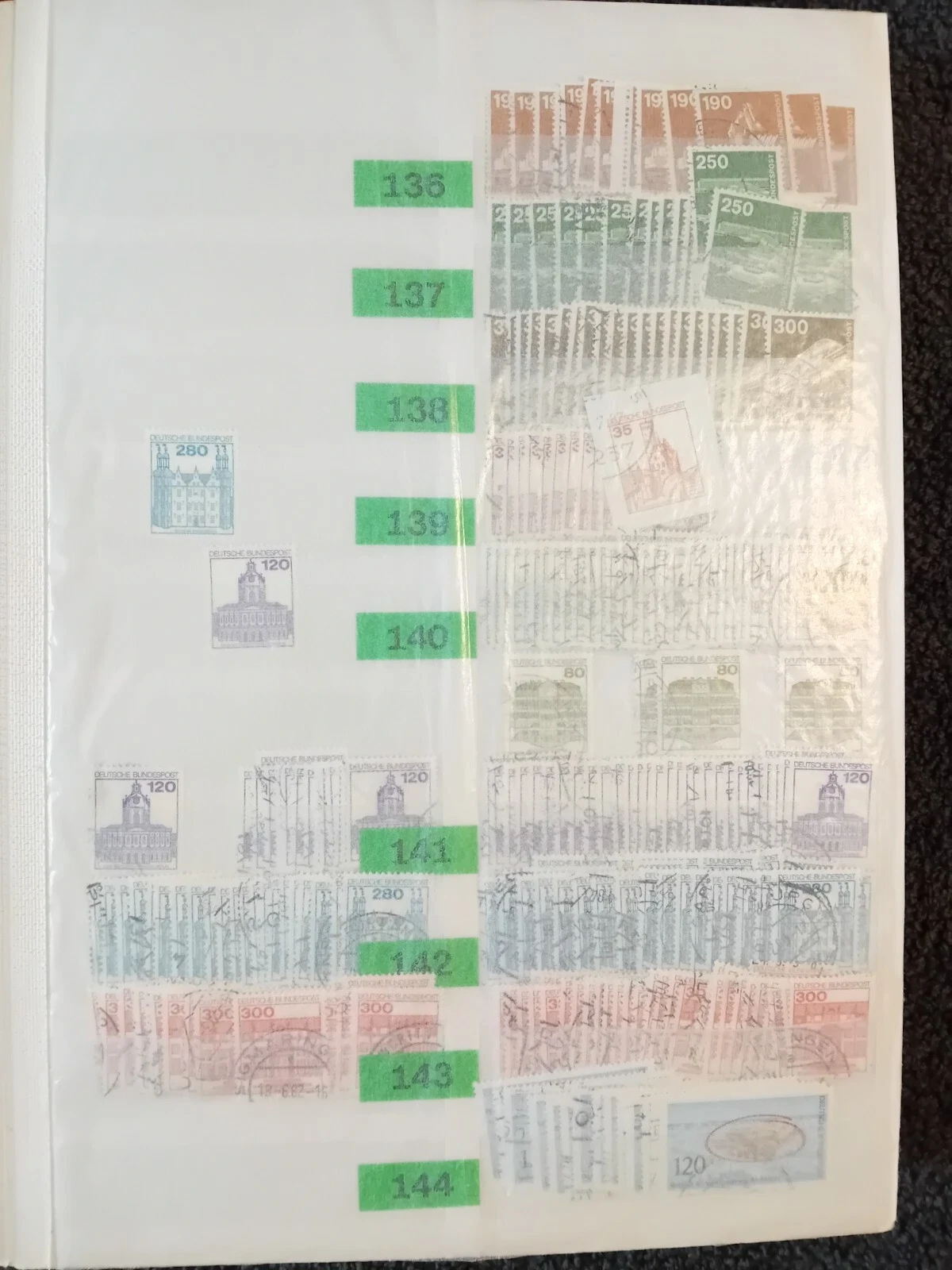 W Germany 1976-1991 used stamps in 32 page/64 side album with duplication