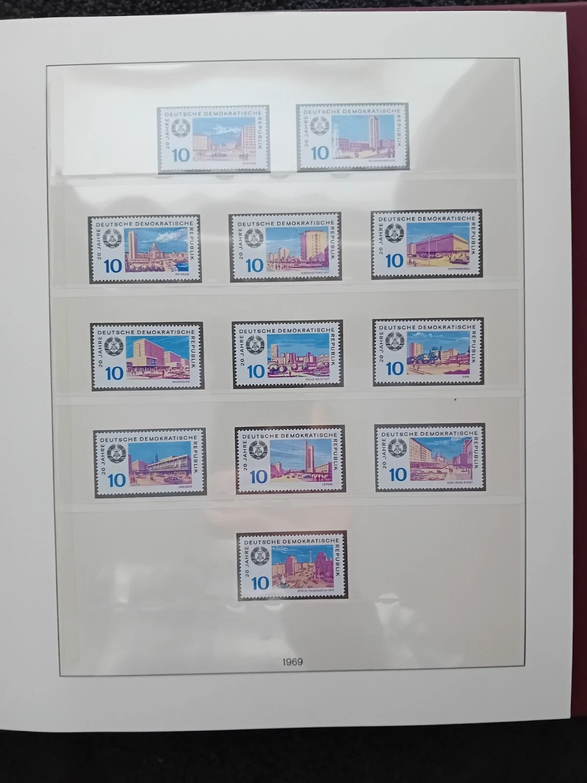 Germany DDR 1968-1971 MNH stamps in album appears 100% complete