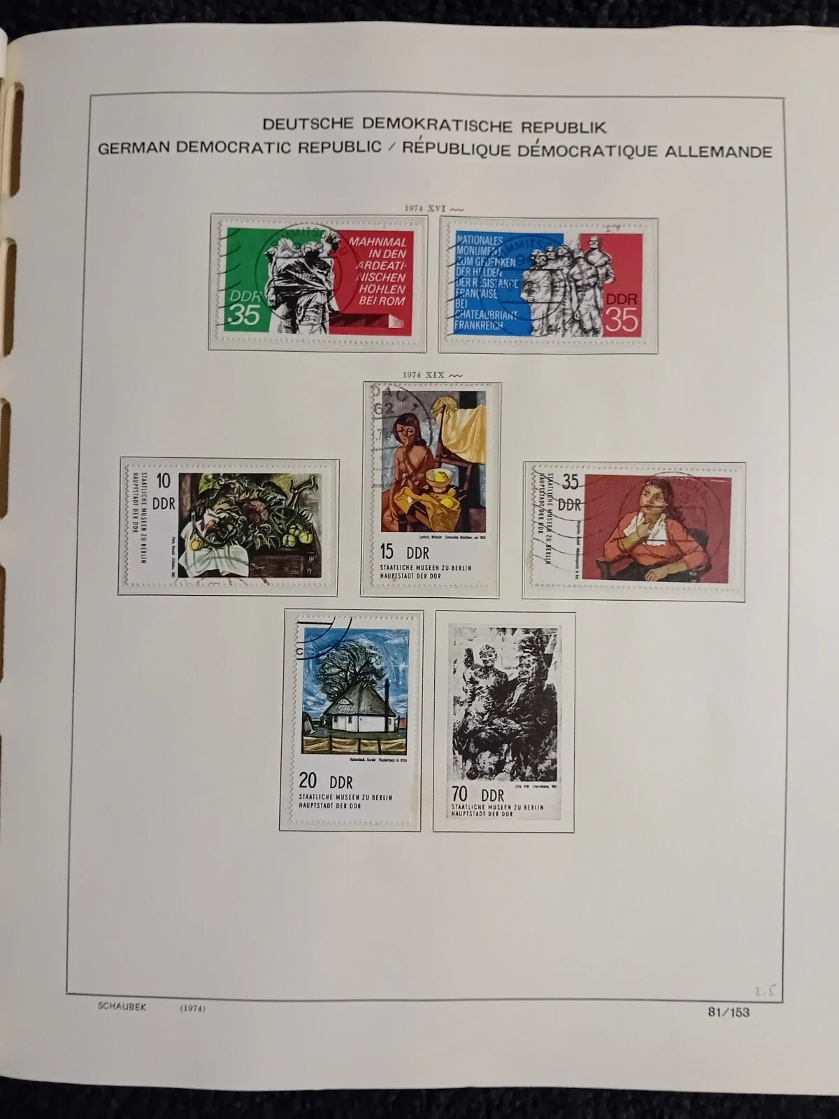 E Germany DDR used stamps in album approx. 70% full