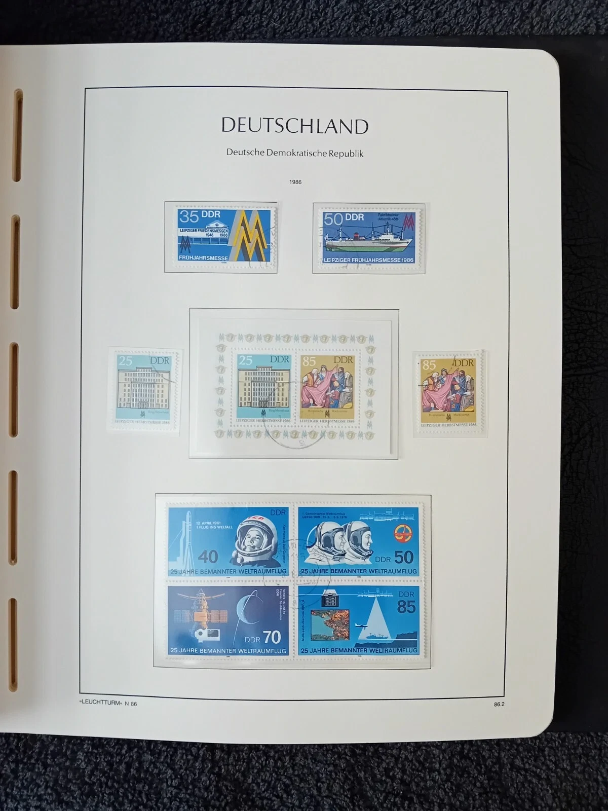 E Germany DDR 1981-1990 used stamps in album approx. 95% complete