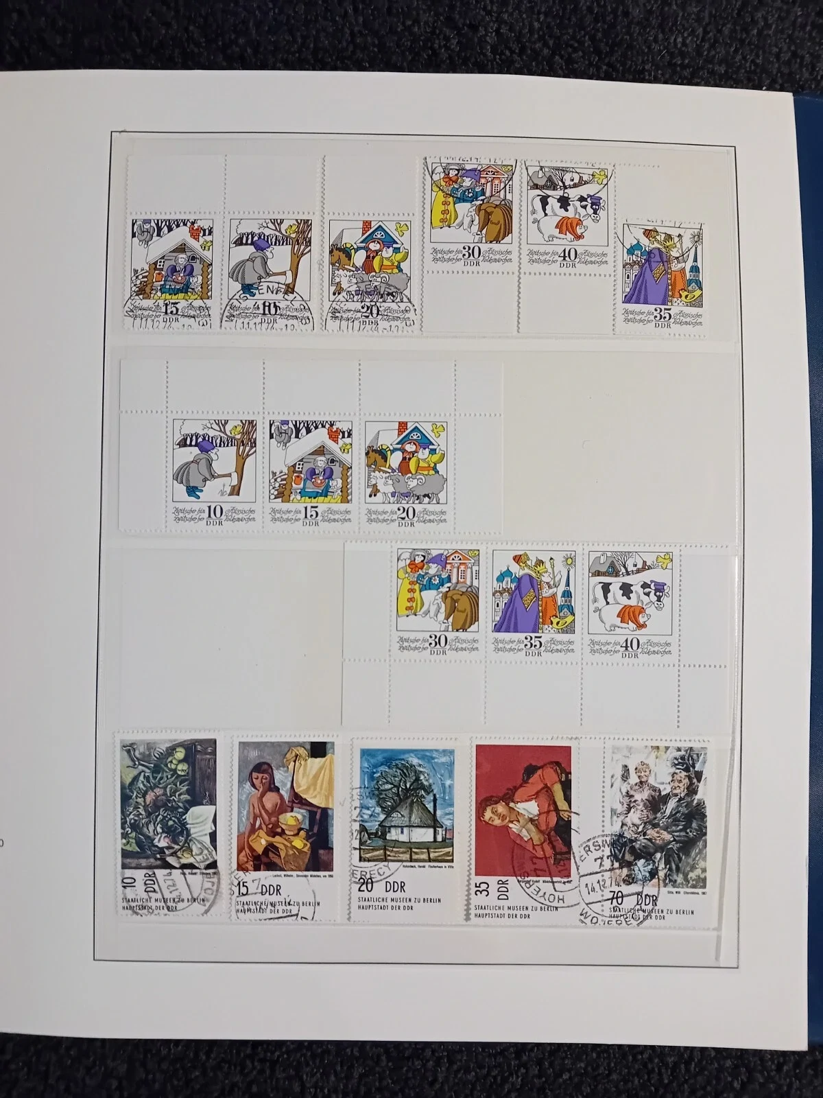 E Germany DDR 1973-76 MNH & Used stamps side by side + Some FDCs