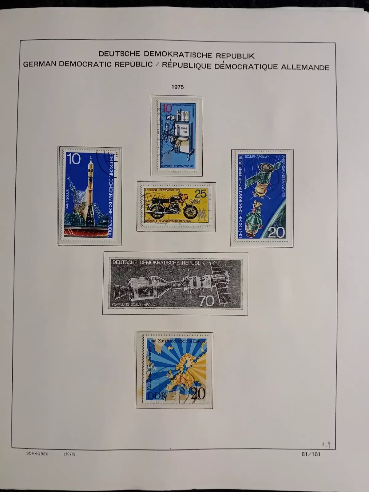 E Germany DDR used stamps in album approx. 70% full