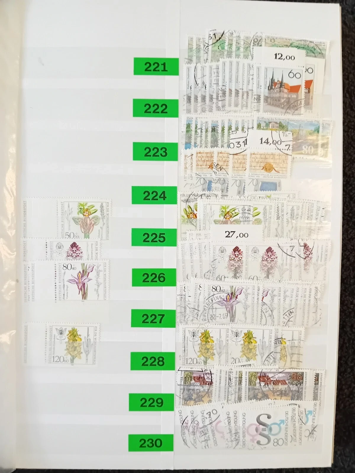 W Germany 1976-1991 used stamps in 32 page/64 side album with duplication