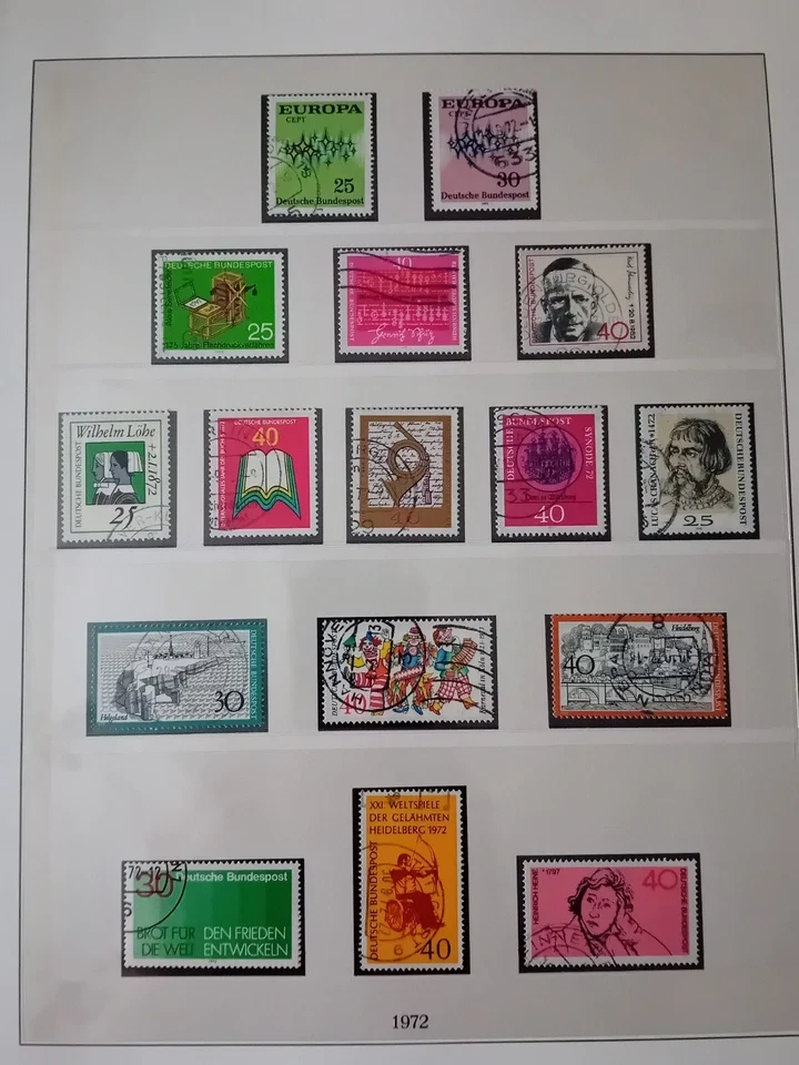 Germany 1972-1982 CTO - used stamps in album approx. 70% complete - NICE !