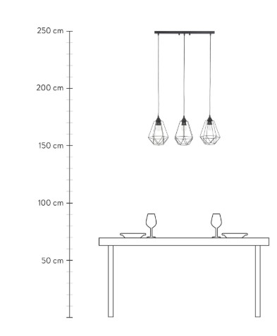 Lampa wisząca Luster Wire marki Westwing, 75x25 cm