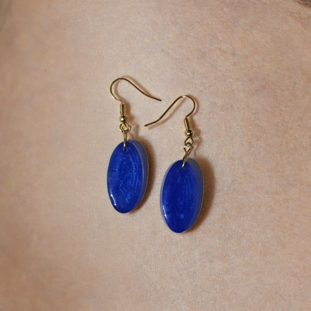 Handmade Oval Resin Earrings – Timeless Elegance in a variety of colours