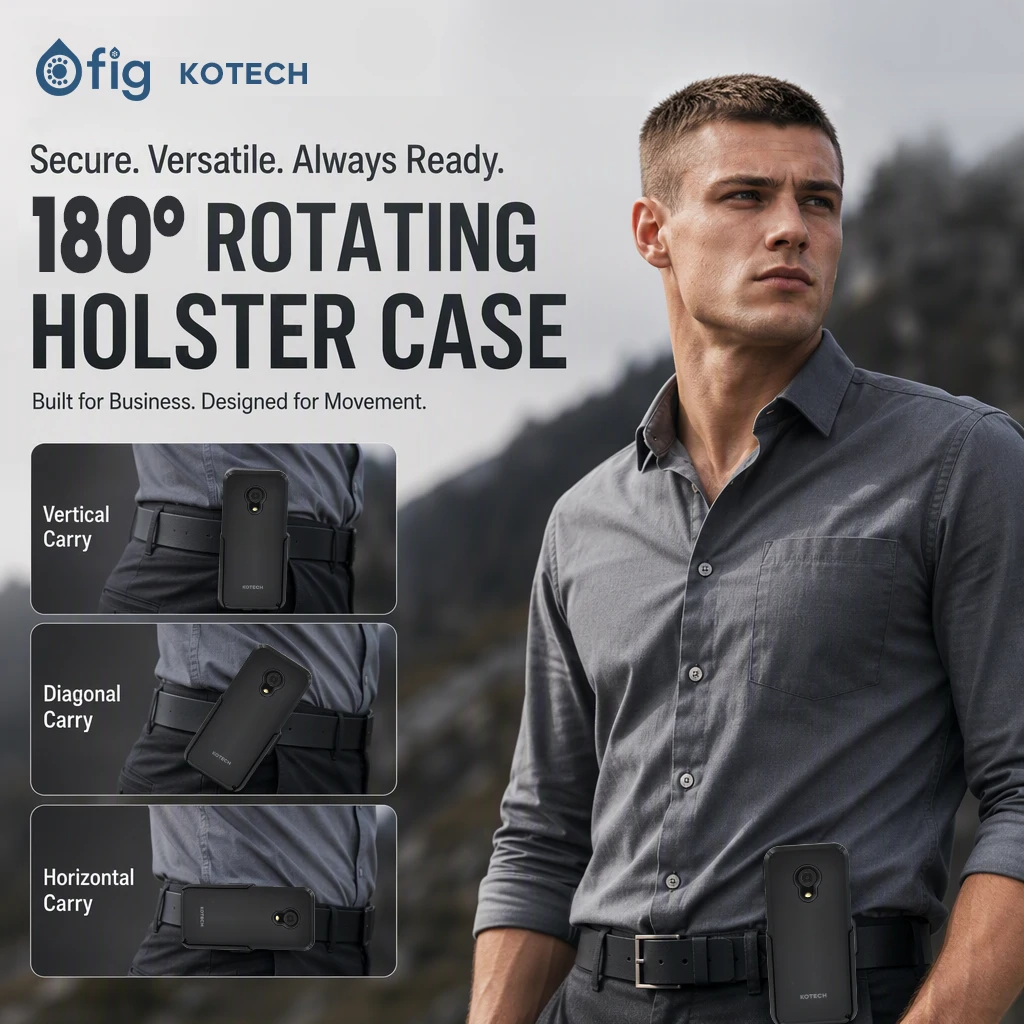 Fig Bar Holster Case with 180° Rotating Belt Clip