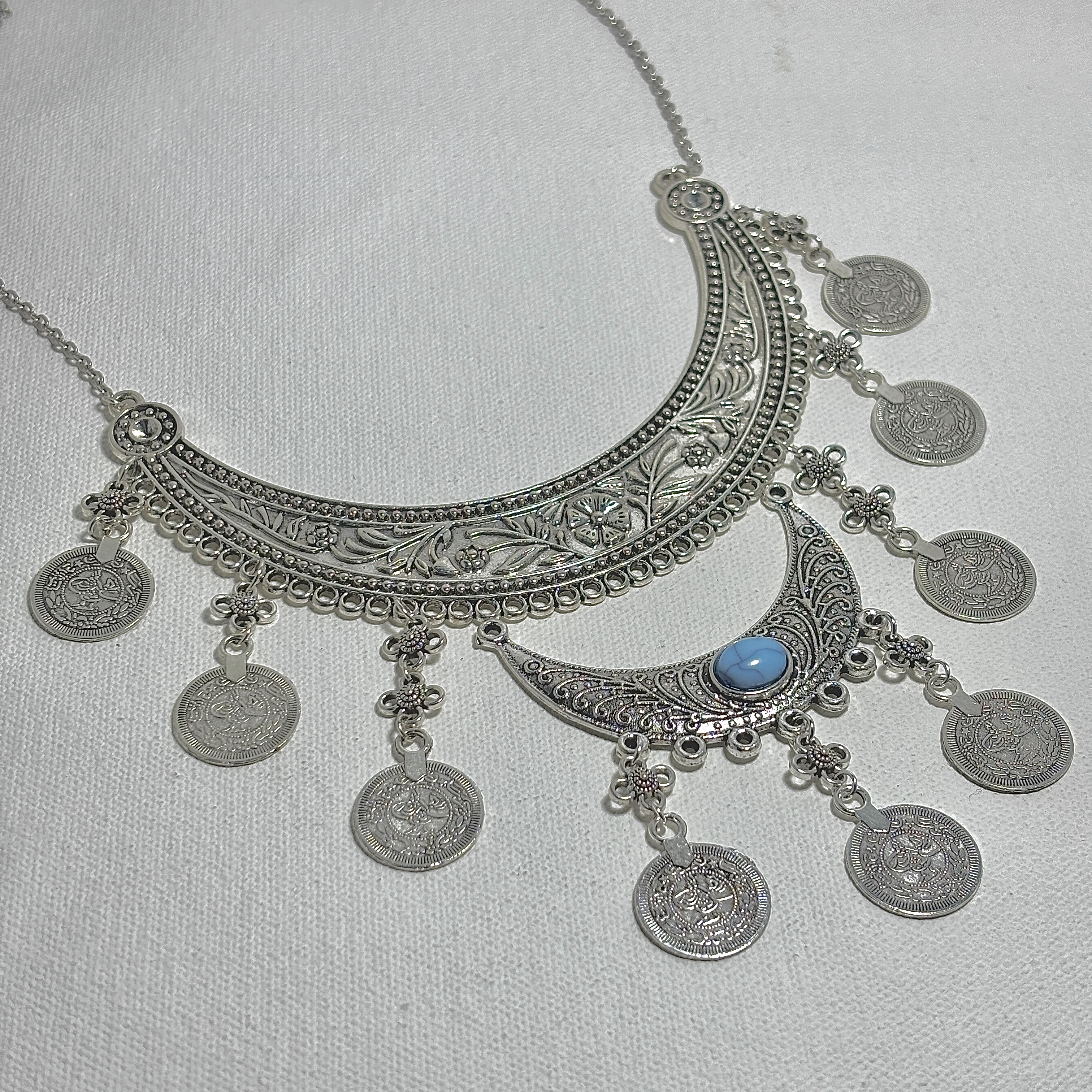 Double Layered Necklace with Colour