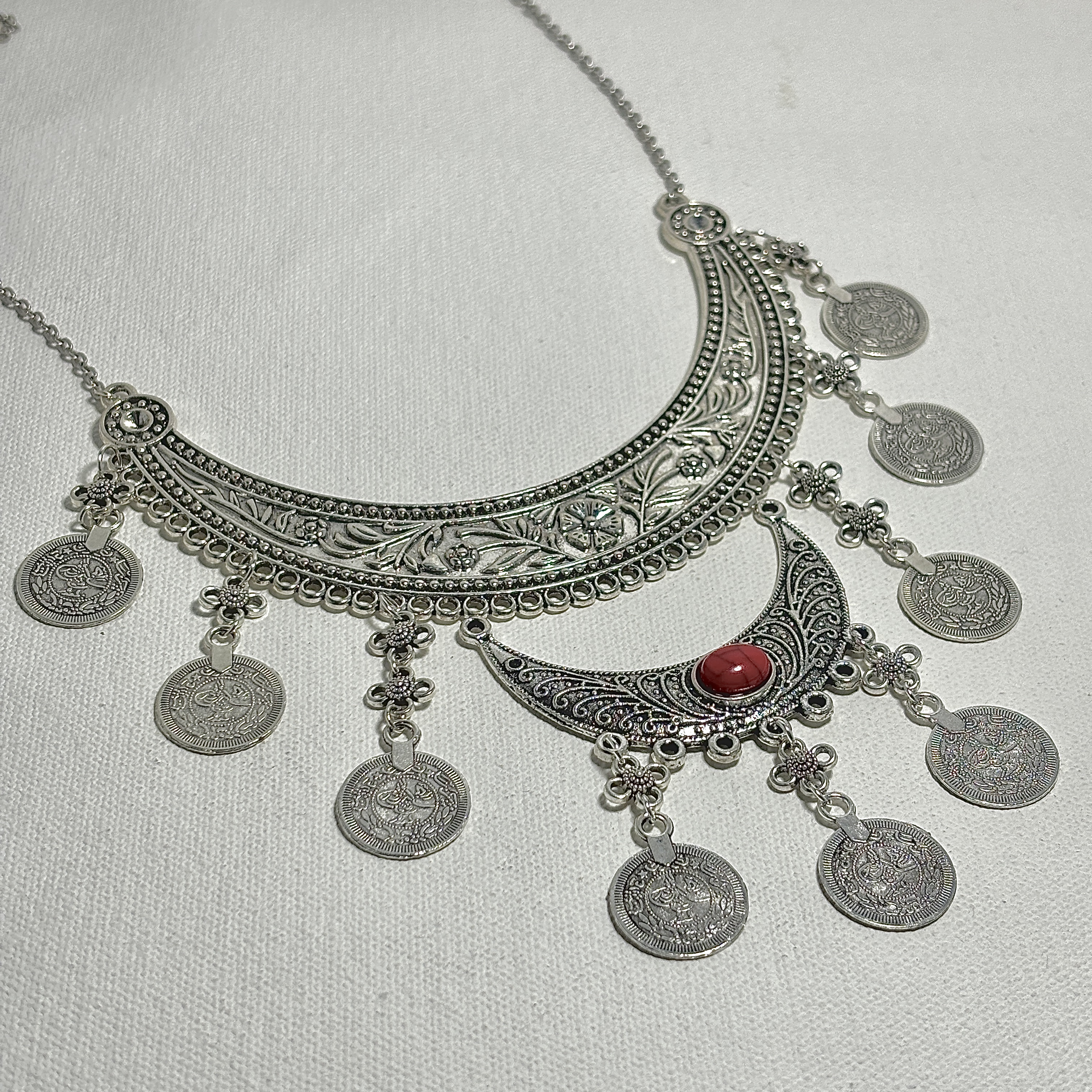 Double Layered Necklace with Colour