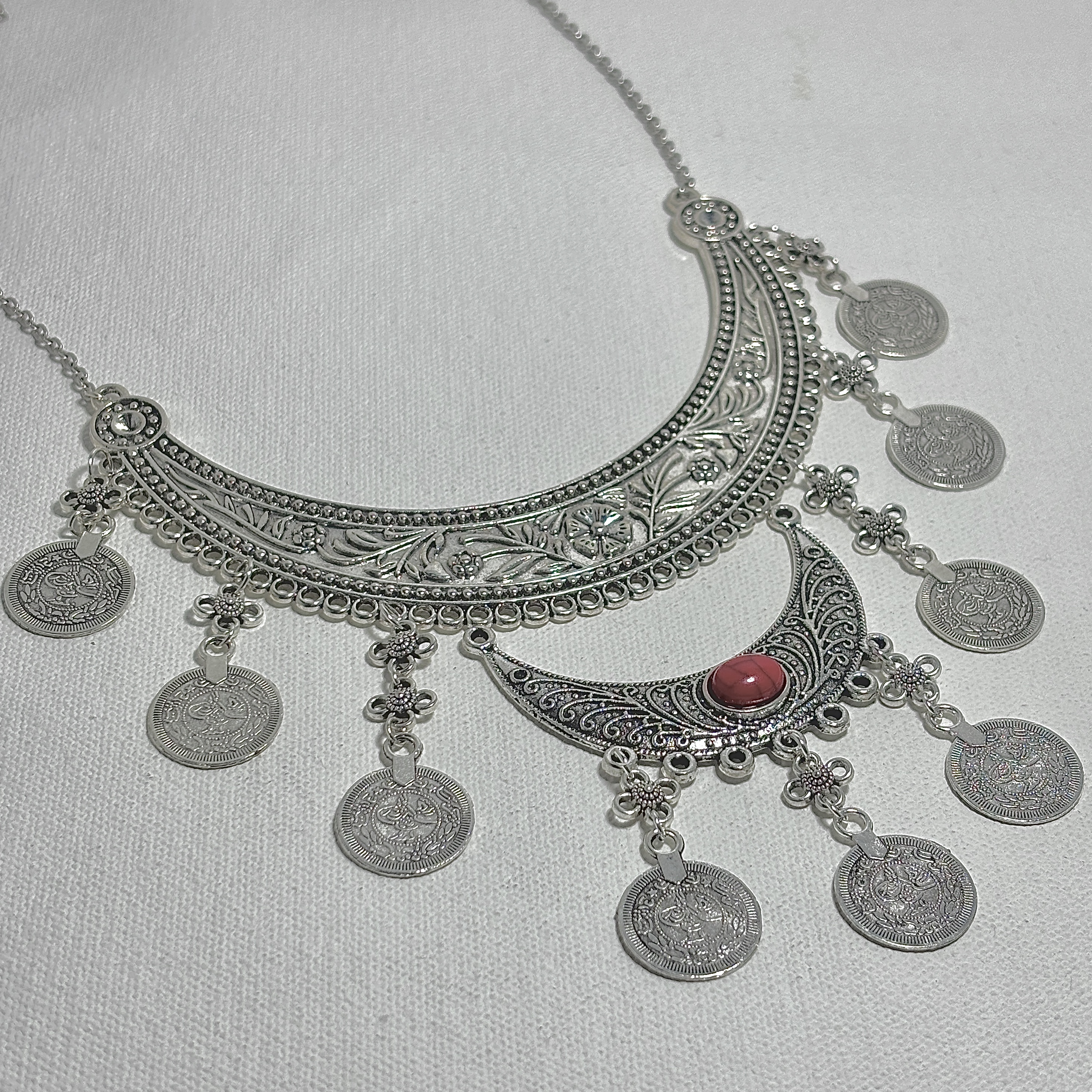 Double Layered Necklace with Colour