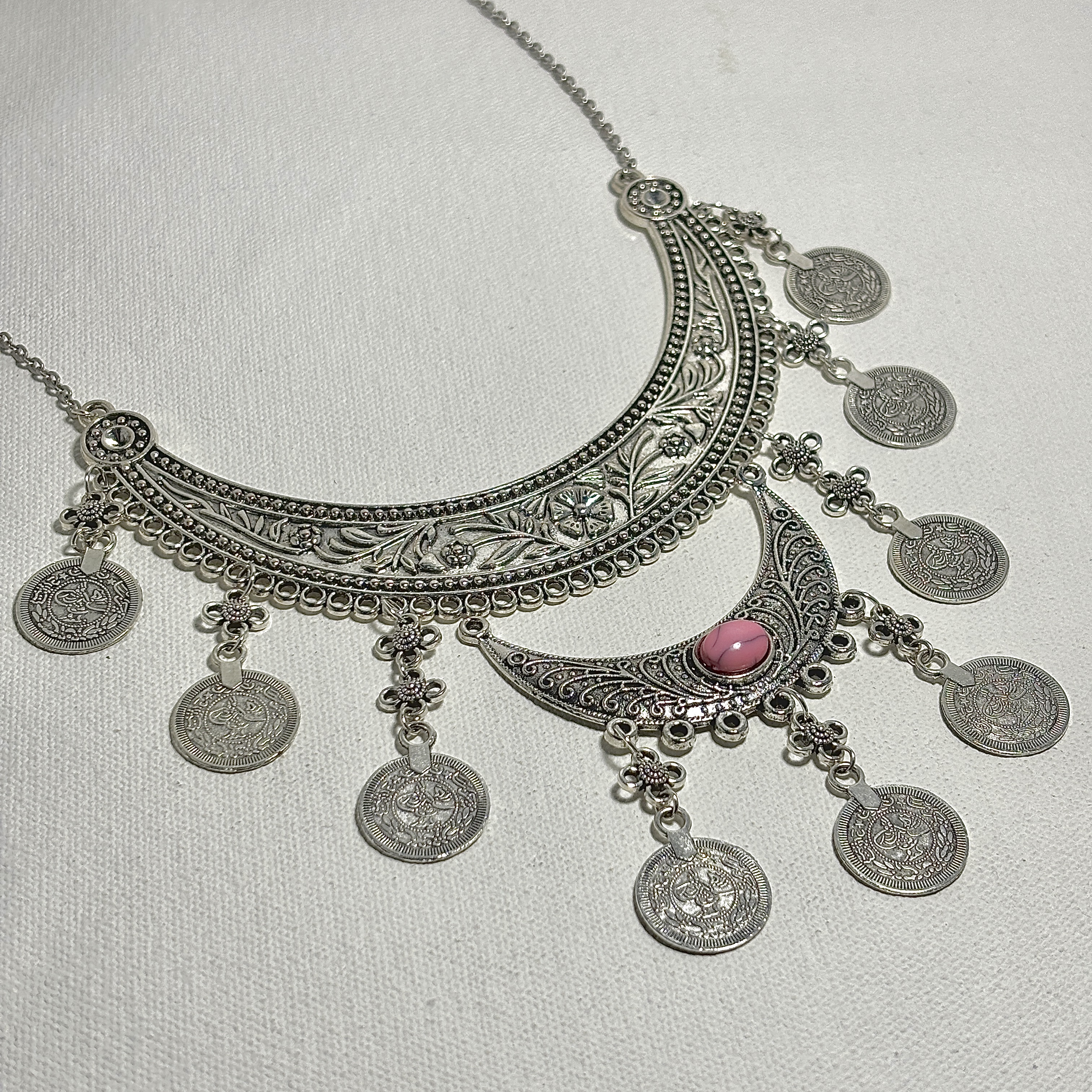 Double Layered Necklace with Colour