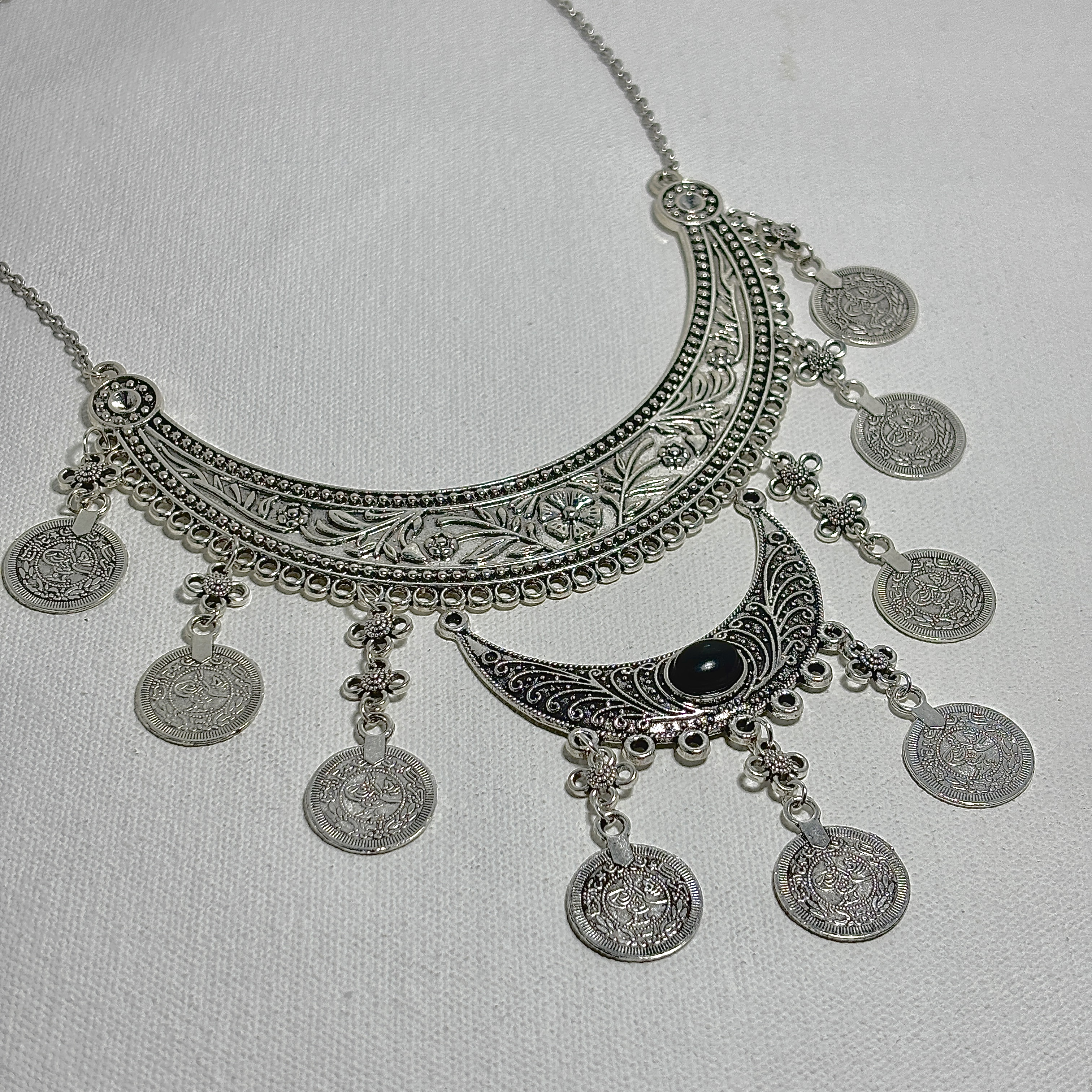 Double Layered Necklace with Colour